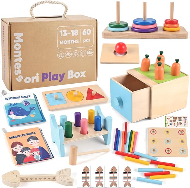 Detalle de Wooderma Montessori Spielzeug-Set 12 Monate