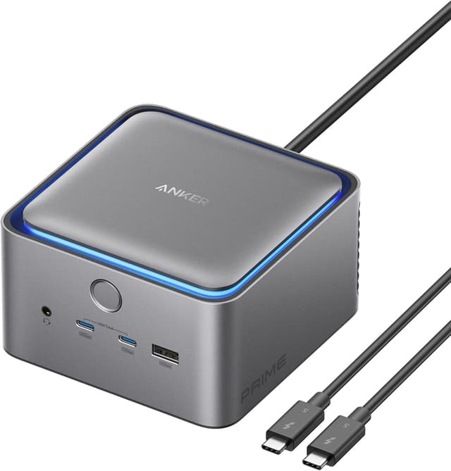 Detalle de Anker Prime TB5 Docking Station 140W ⚡📎📺📱📷🔌📡📁📂📈📊🎛️📡