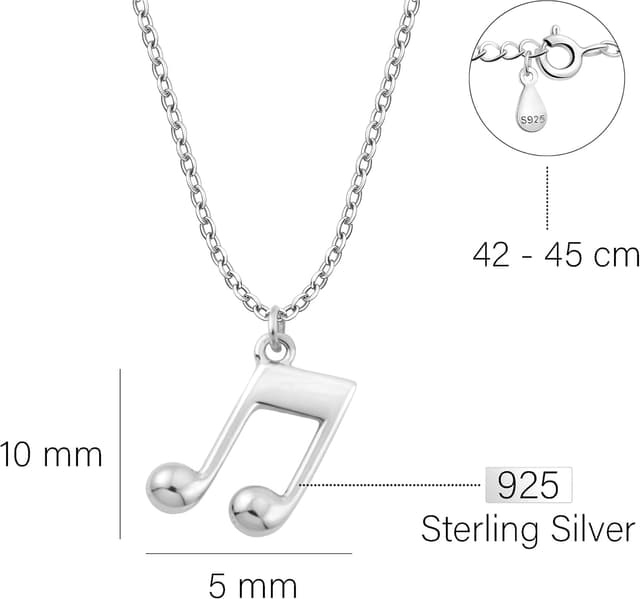 Detalle 2 de 925-Silber Damen-Halskette Musiknoten 42-45 cm
