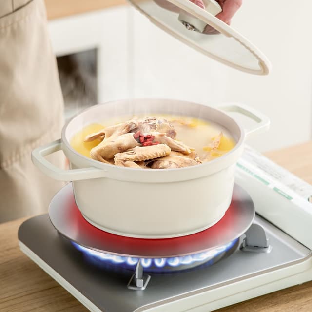 Detalle de shoxil Induktionsadapterplatte (13 cm) mit abnehmbarem Griff – für nicht magnetisches Kochgeschirr