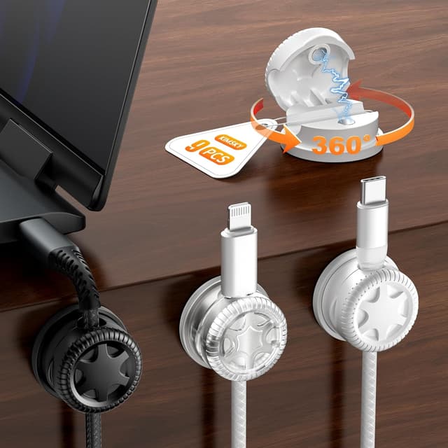 Detalle de Kimsky Kabelhalter 9 Stück Desktop Organizer