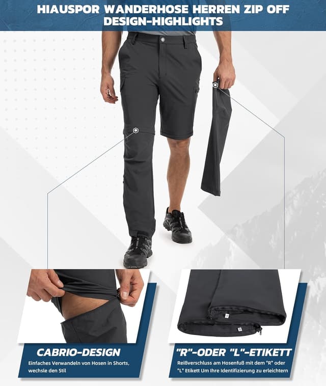 Detalle 2 de Hiauspor Wanderhose Zip-Off 5 Taschen
