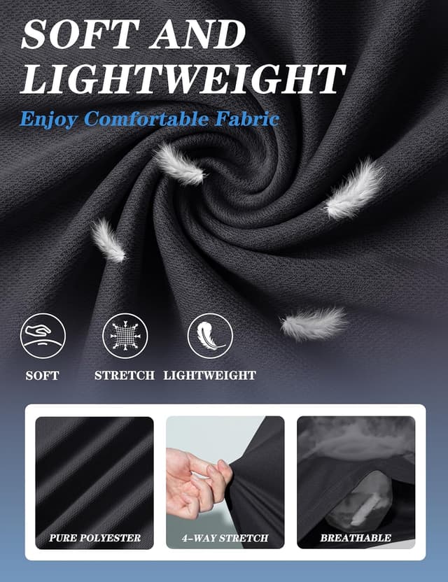 Detalle de TACVASEN men’s short sleeve polo shirt for golf, work and outdoor sports