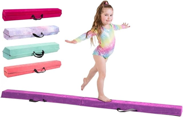 Detalle de TINY TUMBLERS Kids Gymnastics Balance Beam with EVA Foam & Faux Suede (210/240/270cm)