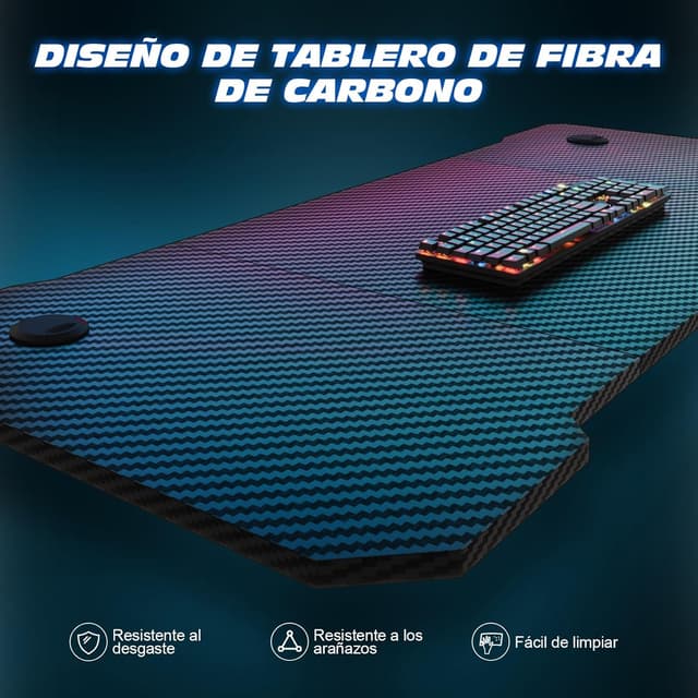 Thumbnail 4 de TRIUMPHKEY Mesa Gaming Z 80x52cm con Gancho para Auriculares 🖥