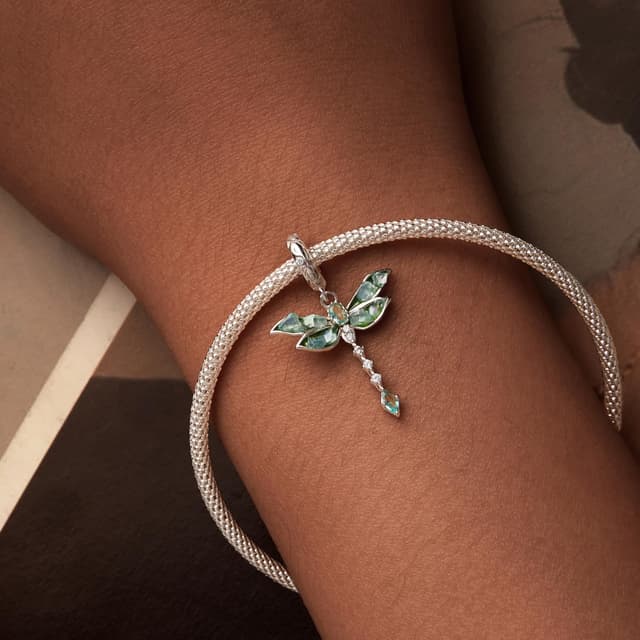 Detalle de 925er Sterlingsilber Libellen-Charms Anhänger für Pandora-Style Bänder und Ketten