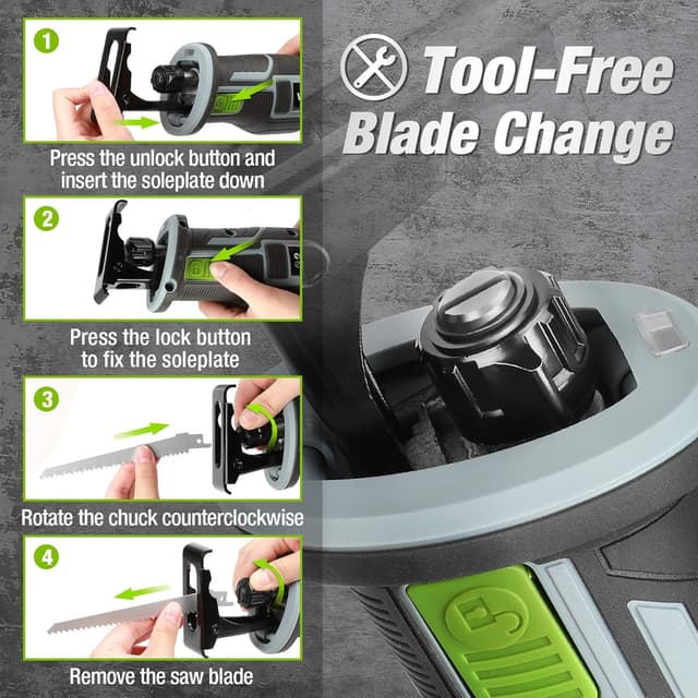 Thumbnail 4 de WORKPRO Scie Sabre sans Fil 20V 4,0Ah