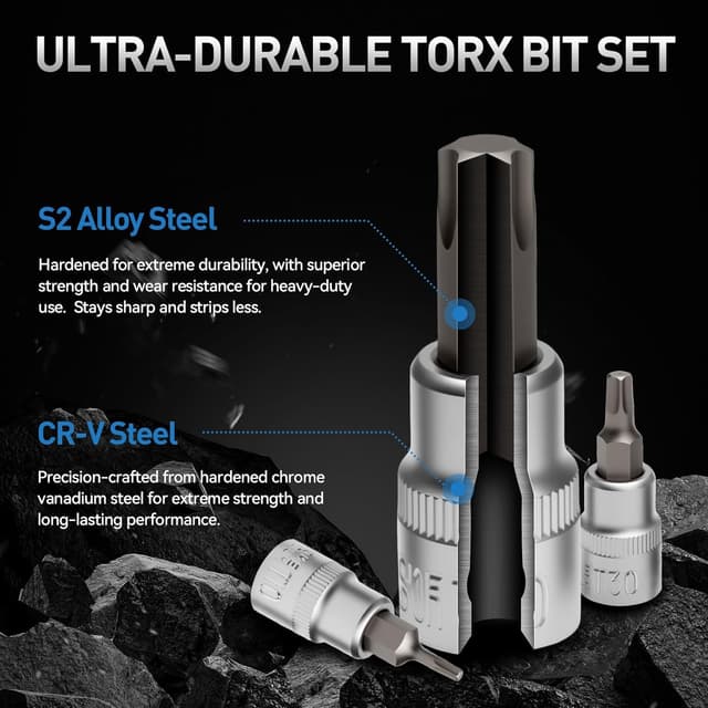 Detalle de 34-Piece Torx Star Bit Socket Set 3/8-inch