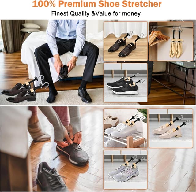 Thumbnail 4 de JJDPARTS Schuhspanner aus Buchenholz – 4-Wege Schuhdehner für Herren & Damen, mit Schuhlöffel