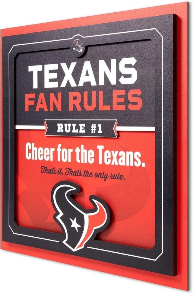 Thumbnail 6 de YouTheFan Officially-Licensed NFL Fan Rules Wall Art (3D, Multi-Layer, Floating Mount) — Indoor Sports Decor