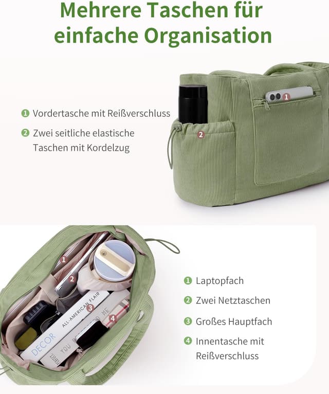 Thumbnail 5 de ECOHUB Cord Tasche Damen Groß