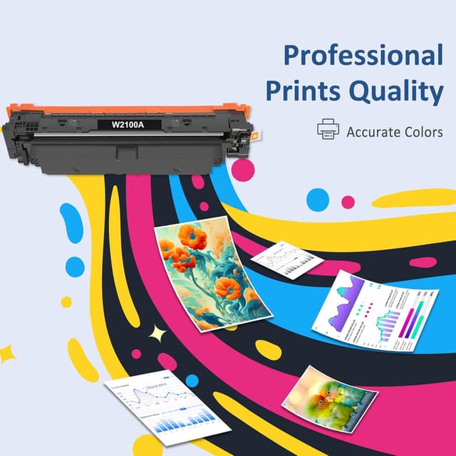 Detalle de WOWTONER 210A High-Yield Toner Cartridges 4-Pack (Black, Cyan, Magenta, Yellow) Compatible for HP Color LaserJet Pro MFP/4201 & 4301 Series