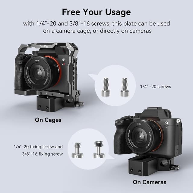 Detalle 2 de SMALLRIG 1674 universal base plate with 15mm rod