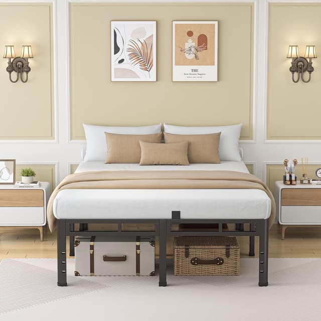 Detalle de NKZ 24 Inch Queen Size Metal Bed Frame (2-in-1 Platform, Box Spring Not Needed)