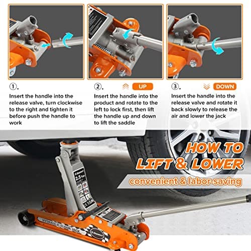 Thumbnail 4 de Donext Cric de Sol en acier 2,5 tonnes đźš§