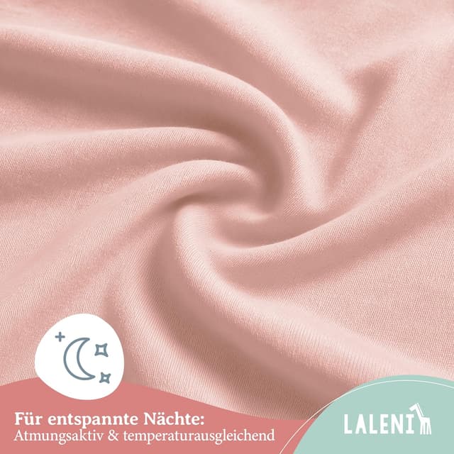 Detalle de Laleni Jersey-Spannbettlaken 80x160 cm für Beistellbett & Stubenwagen, 100% Baumwolle, OEKO-TEX, rosa