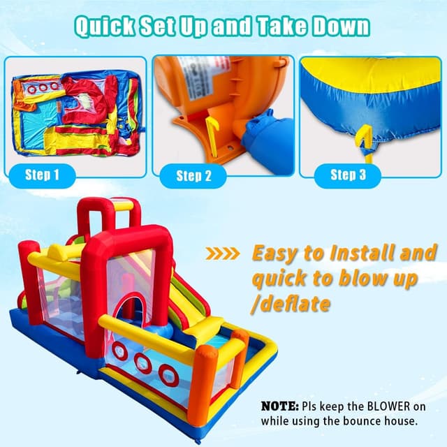 Detalle 2 de Hongcoral Bounce House Inflatable with Slide