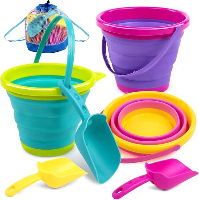 Detalle de JOYIN Foldable Beach Bucket Set 0.66 gal 🪣