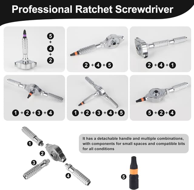 Detalle de Nuangoo Tournevis à cliquet 40 en 1