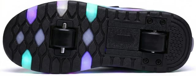 Detalle 1 de HUSKSWARE Kids Roller Shoes with Wheels (EU 27–40) – LED light-up retractable skate trainers