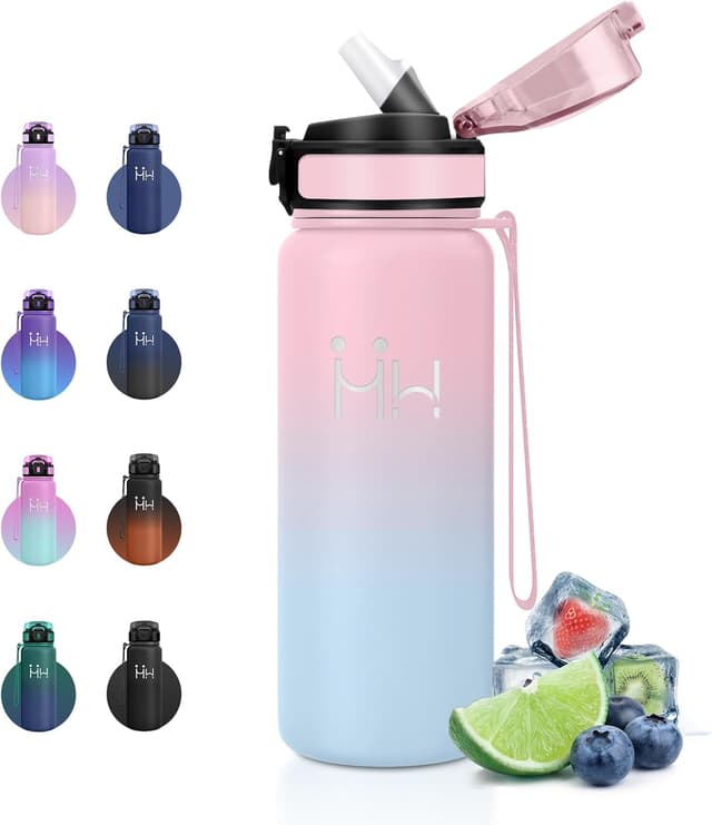 Detalle de Borraccia termica JAPORIA Palestra da 750 ml in acciaio inox con cannuccia e doppia parete