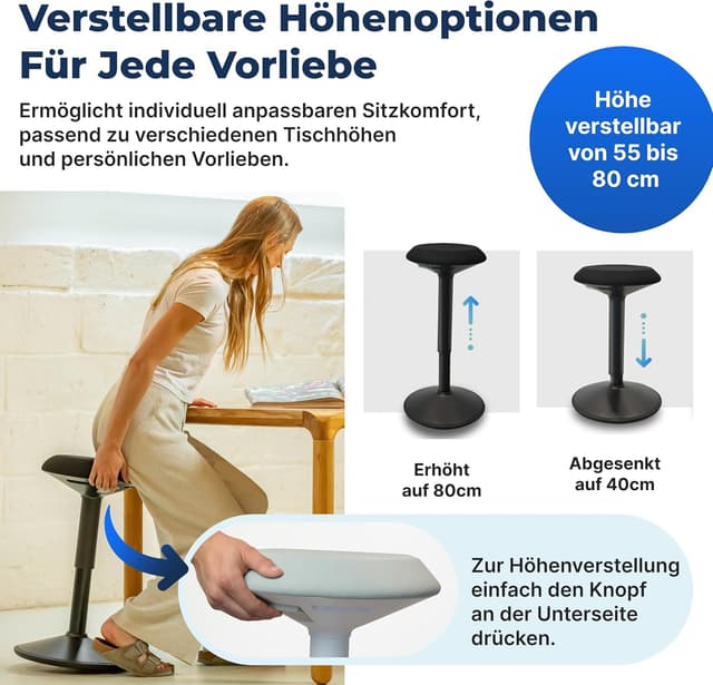 Thumbnail 4 de Backerz Ergonomischer Hocker 55-80 cm