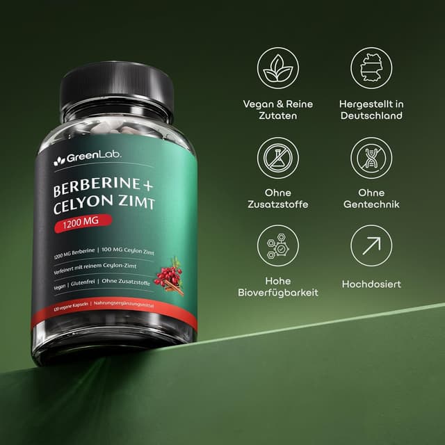 Detalle 2 de GreenLab Berberin HCL 1200 mg Kapseln