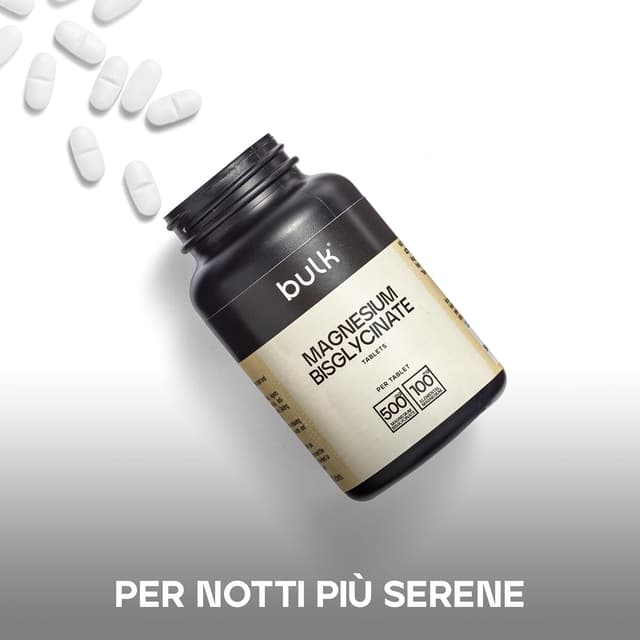 Detalle 2 de Bulk Magnesio bisglicinato in compresse 500 mg (200 mg di magnesio attivo) – 180 compresse