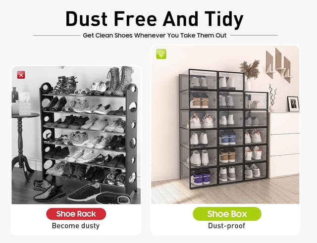 Thumbnail 6 de Kuject X-Large Shoe Storage Boxes 12-pack