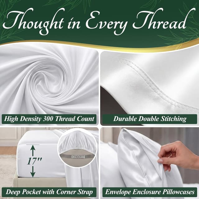 Detalle 2 de DECOLURE 100% Viscose Bamboo Sheets Queen 6Pc 17