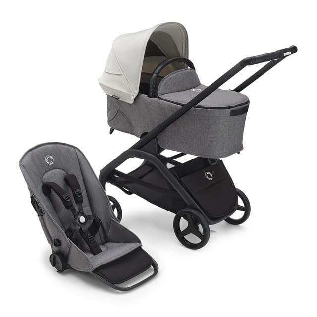 Detalle 2 de Bugaboo Dragonfly dúo base negro, capazo gris melange 🚼