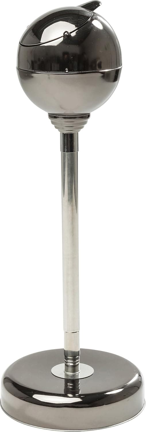 Detalle de Kare Design Spheric standing ashtray (silver) – height-adjustable chrome-plated steel floor ashtray