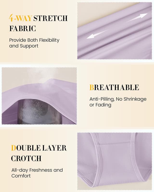 Detalle de SIMIYA 5-pack cotton high-waisted briefs for women (95% cotton, elastane stretch)