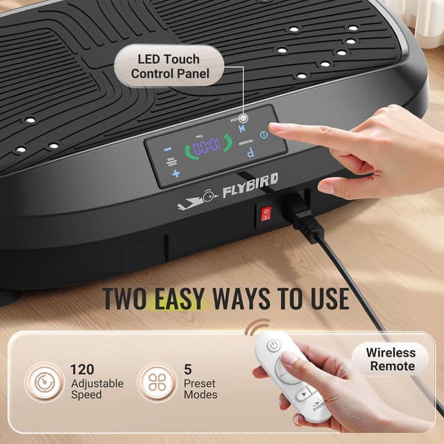 Thumbnail 6 de FLYBIRD Vibrationsplatte mit Fernbedienung und einstellbarer Geschwindigkeit (Tragkraft 150 kg)