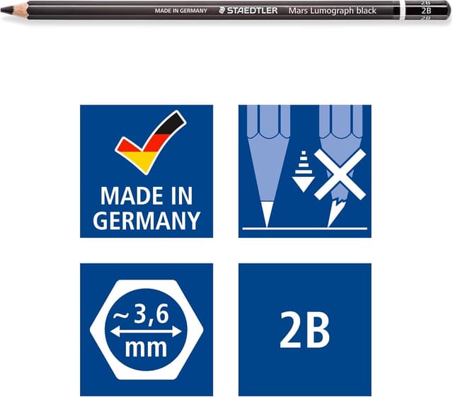 Detalle 1 de STAEDTLER matite Mars Lumograph 2B, 12 pezzi