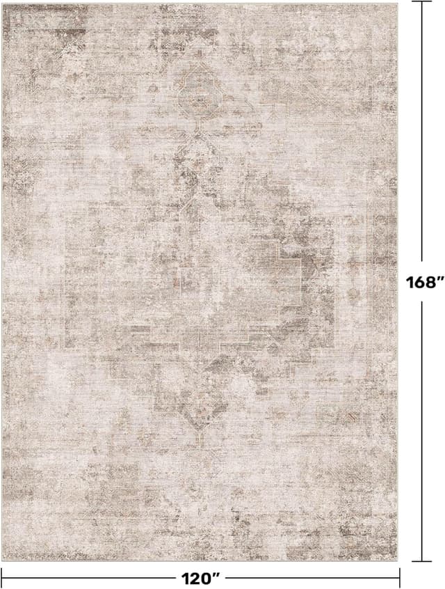 Detalle 2 de Hazo Haus 10x14 Neutral Farmhouse Area Rug