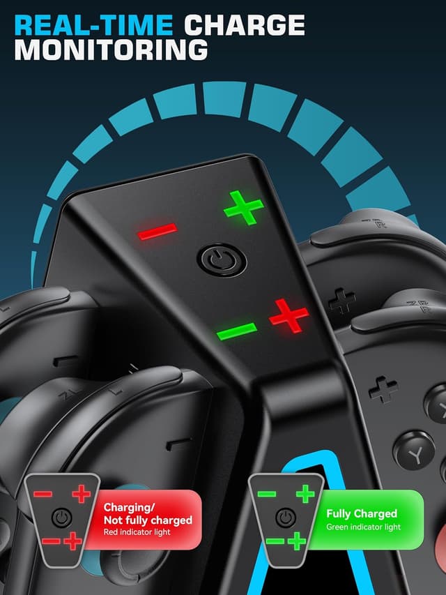 Detalle 2 de Rysker Base di Ricarica 8 in 1 magnetica per Joy-Con Switch 2 (Edition OLED) con luce RGB