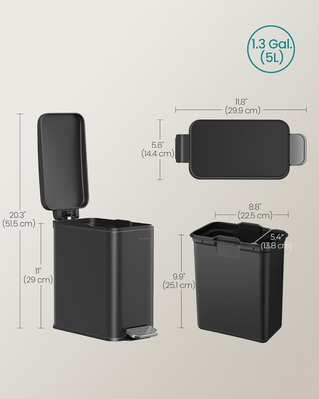 Thumbnail 6 de Narrow pedal toilet bin 5 L LTB560B05