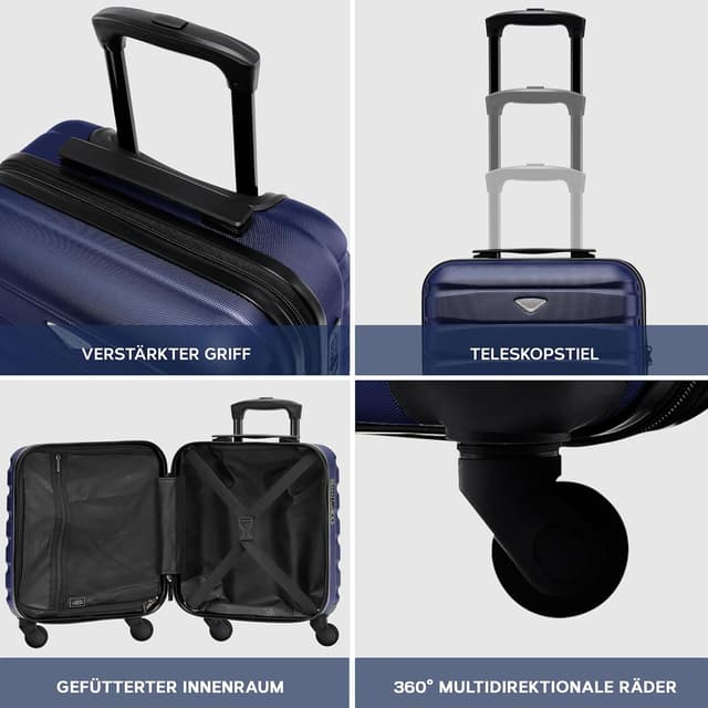 Thumbnail 6 de Flight Knight Leichtes Handgepäck mit Teleskopgriff, Rollen und Rollenfunktion – 45 x 36 x 20 cm