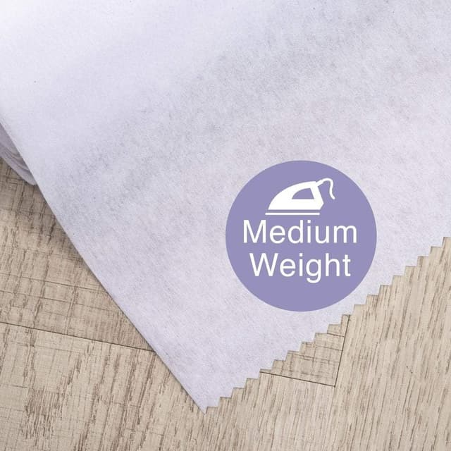 Detalle de The Bead Shop Iron On Fusible Interfacing Fabric – Medium Weight, 90cm Wide, 3 Metres, White (Non-Woven)