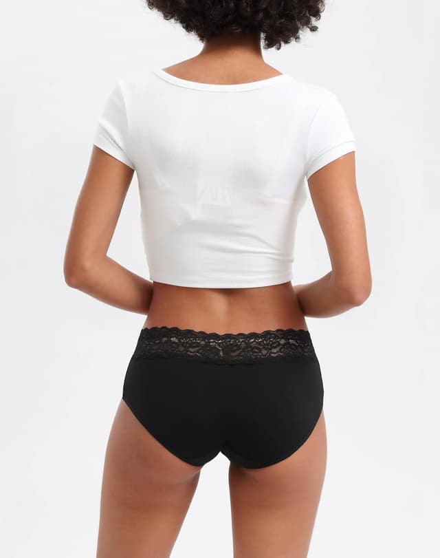 Detalle de INNERSY Unterhosen Damen Baumwolle mit Spitze – bequeme Hipster Slips im 6er Mehrpack