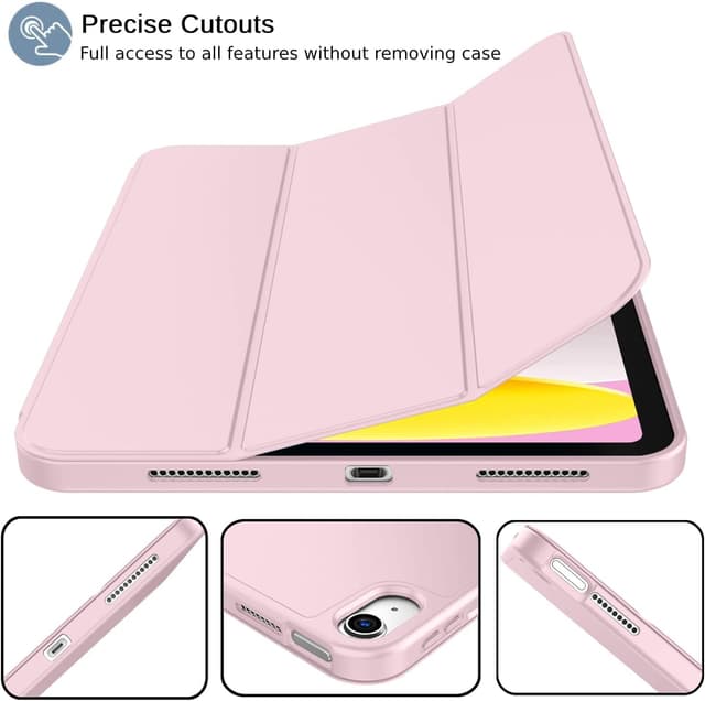 Detalle 2 de iMieet iPad (A16) Case for 11-inch 2025 & iPad 10th Gen (10.9-inch 2022) with Pencil Holder, Auto Wake/Sleep (Pink)