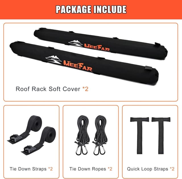 Thumbnail 5 de MeeFar Soft Roof Rack Pads 2 straps