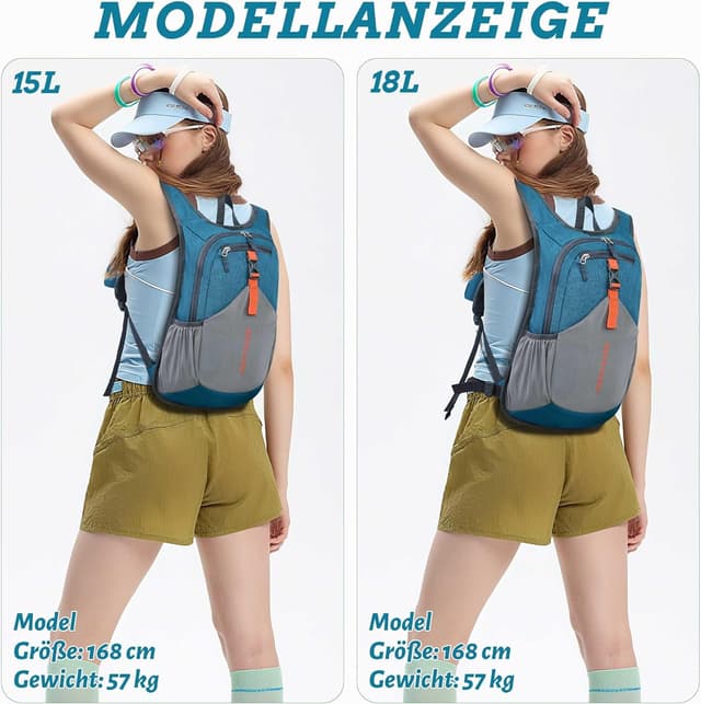 Thumbnail 4 de BECOJADDE 15L Wanderrucksack Türkis