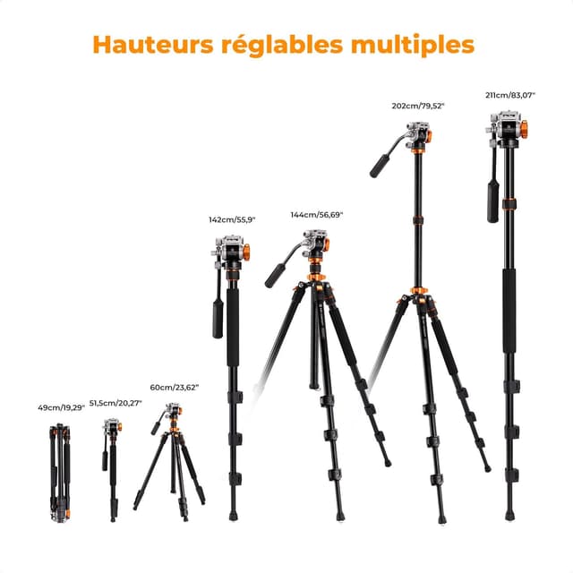 Thumbnail 6 de K&F CONCEPT Trepied Appareil Photo 200 cm