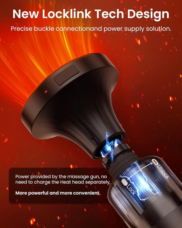 Thumbnail 6 de Napre Massage Gun with Heat & Red Light Therapy – 32 Speeds, 5 Angles, Long Handle