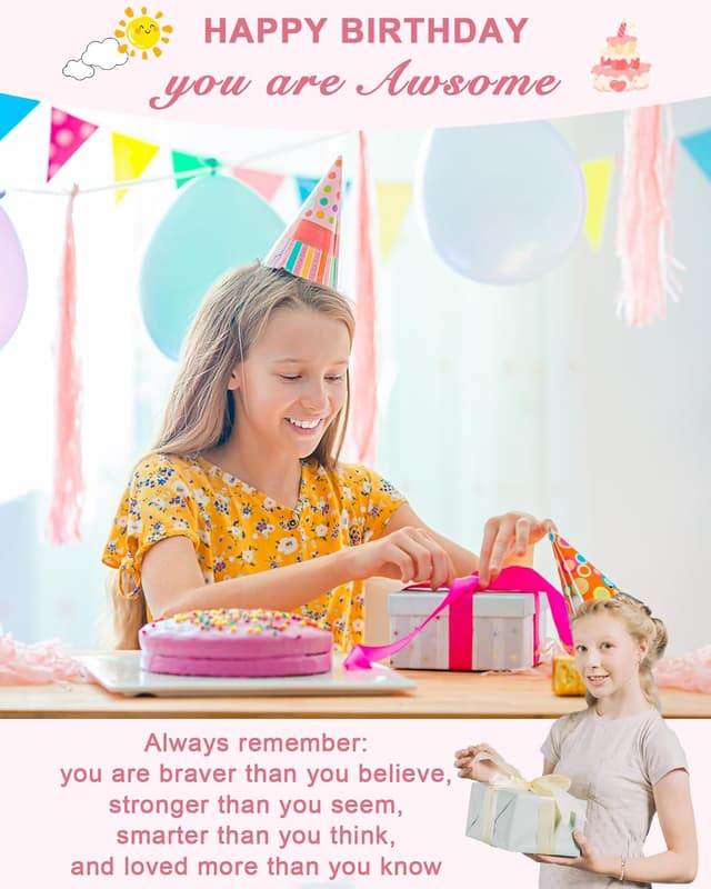 Detalle 2 de TOLOWOBK heart clay bead bracelet gift for girls aged 6–16 (with inspirational quote card)