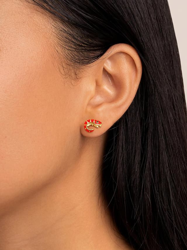 Detalle 2 de SINGULARU Orecchino Prawn Enamel 11,3 mm