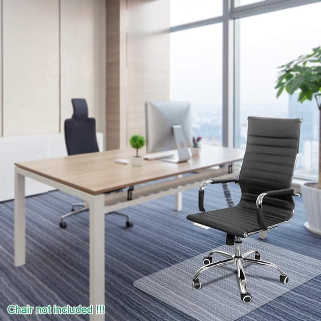 Detalle 2 de Kuyal 75x120cm Clear PVC Chair Mat for Low & No-Pile Carpet Floors (BPA Free)