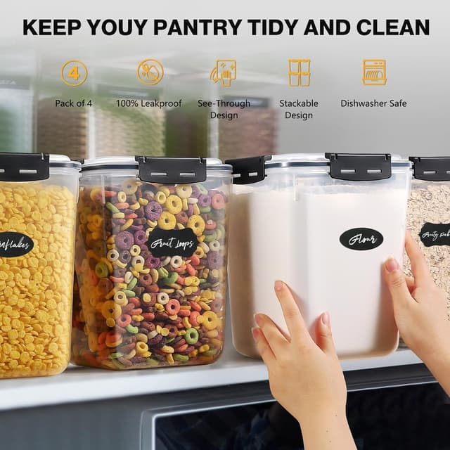 Detalle de YASHE Airtight Food Containers 5.3L 4 pack